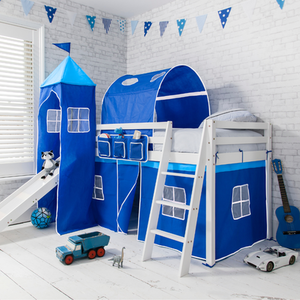 Moro Cabin Bed with Slide in White and Blue Package