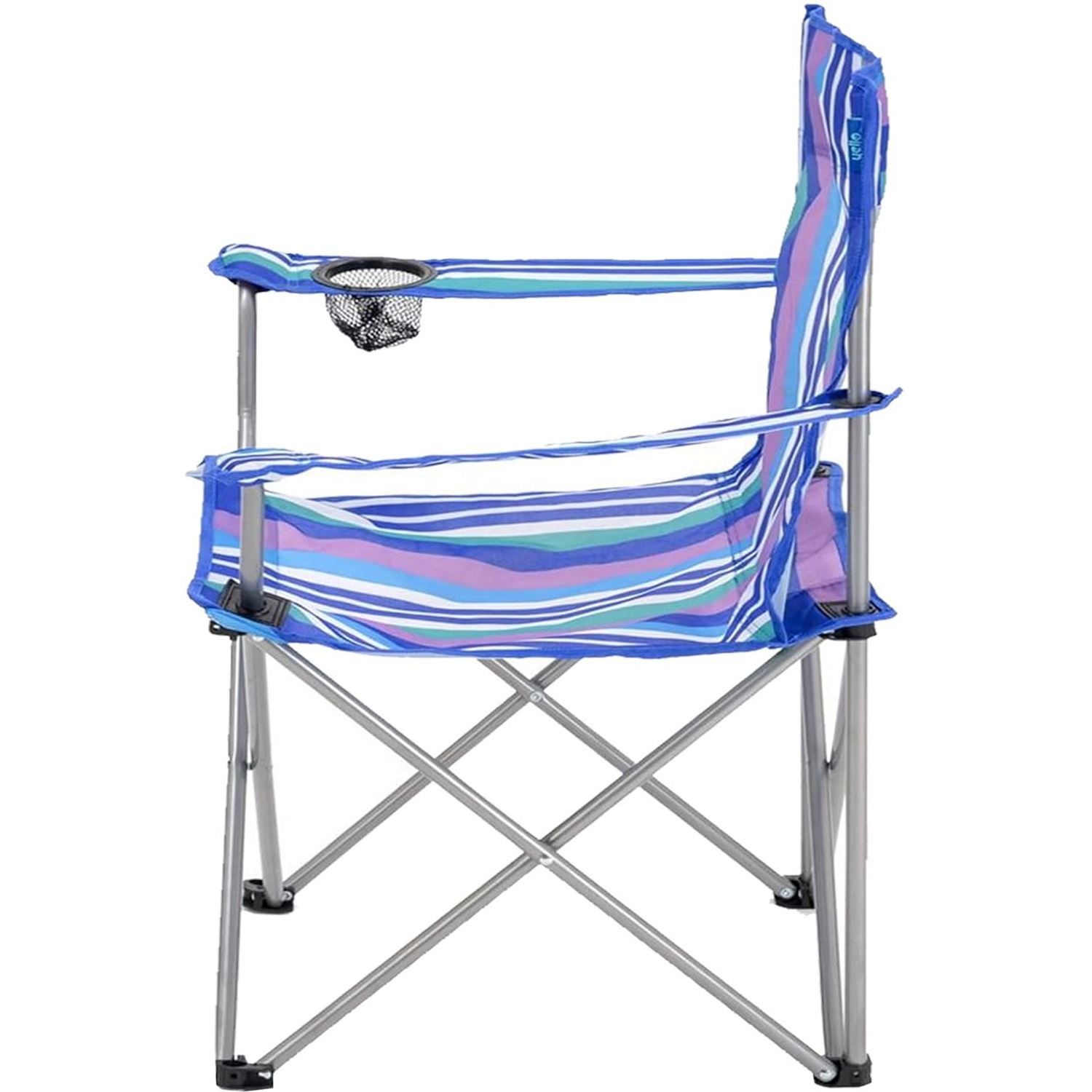 Blue And White Striped Foldable Outdoor Garden Camping Chair - Blue White