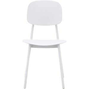White Oslo Plastic Dining Chair shot 5806345