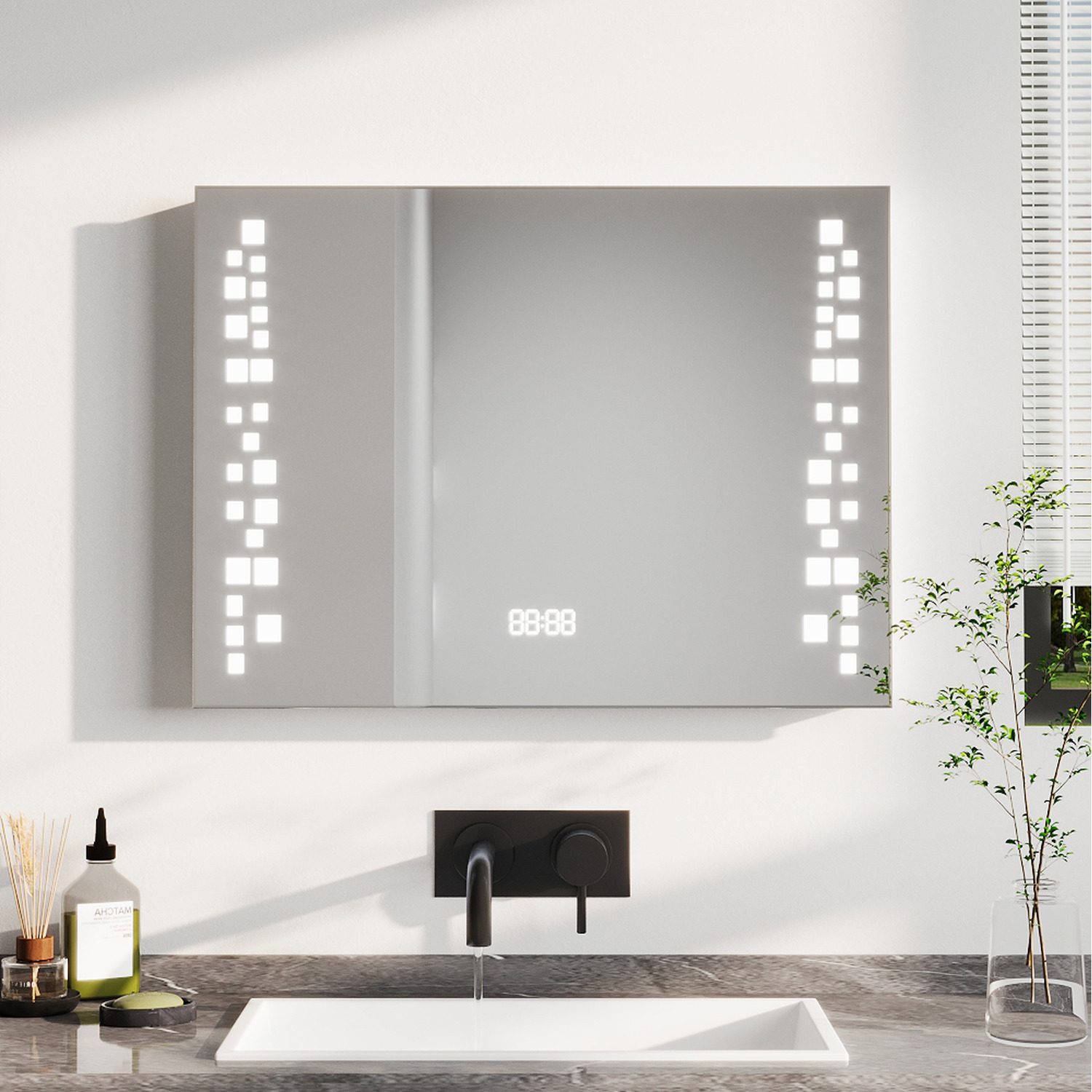 Image of Anti-fog LED Wall Mirror - White