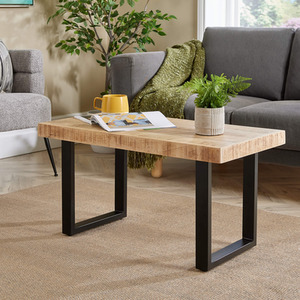 Natural / 85cm Home Source Cortez Mango Wood Rectangular Coffee Table shot 6078234