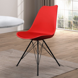 Soho Plastic Dining Chair with Black Metal Legs