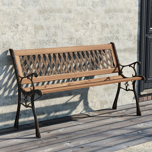Metal Wood Outdoor Garden Bench for Patio