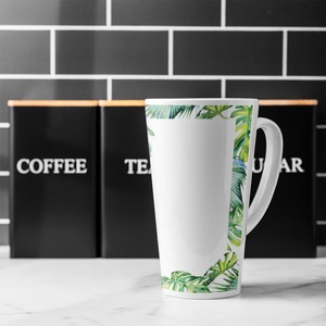 Botanical Leaves Border Latte Mug