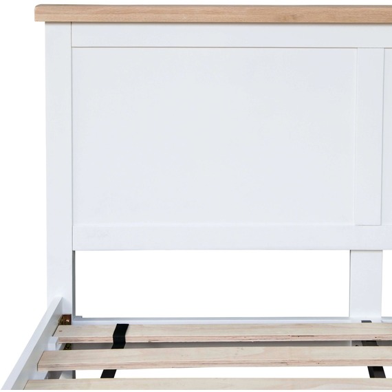 Easton White Oak Double Wooden Bed Solid Frame and Slats   