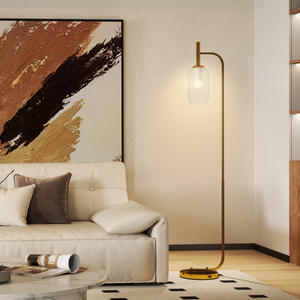 HOMCOM Floor Lamp for Bedroom Modern Standing Lamp Gold Tone