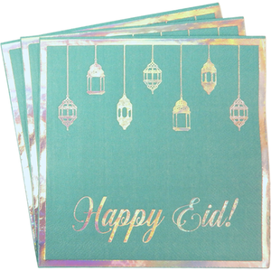 Happy Eid Party Napkins Teal