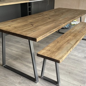 Rustic and Industrial Handmade Dining Table - Jacobean