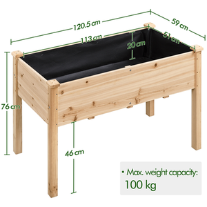 Wood Yaheetech Rectangle Planter Raised Bed for Yard shot 7483003