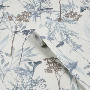Pale Blue Superfresco Easy Solstice Floral Wallpaper shot 7599280