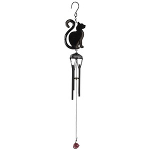Black Cat Metal Windchime