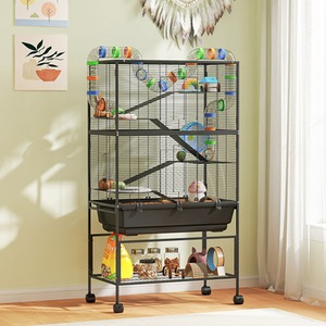 PawHut 5 Tier Large Hamster Cage with Storage Shelf