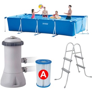 Rectangular Frame pool with Filter Pump and Ladder