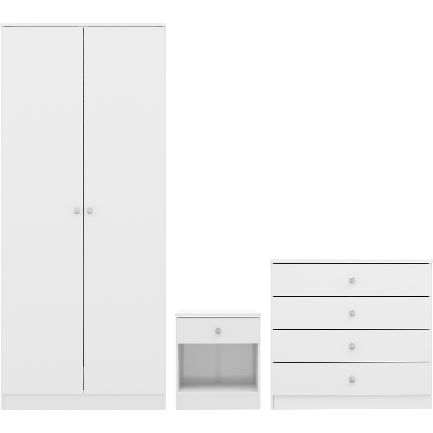 Denver 2 Door Wardrobe Bedroom Set - White