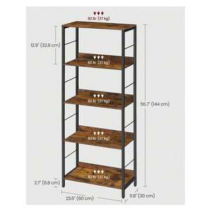 VASAGLE 5-Tier Bookcase, Book Shelf, Shelving Unit