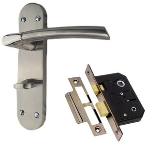 Indiana Bathroom Door Handles with Mortise Lock Duo Finish