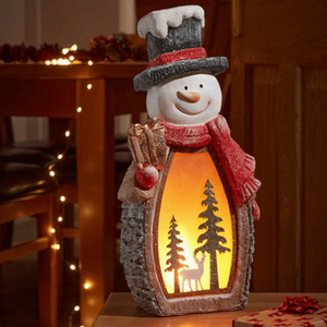 Christmas Woodsman Frosty Glow Snowman with LEDs