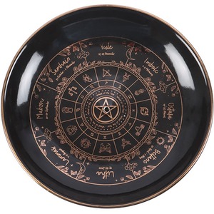 Ceramic Wheel of the Year Incense Stick, Cone Holder