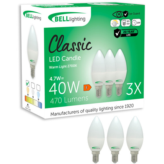 E14 Small Edison Screw Dimmable LED Candle Bulbs 4.7W Warm White Natural White