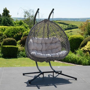 Alston Double Garden Hanging Egg Chair - Light Grey
