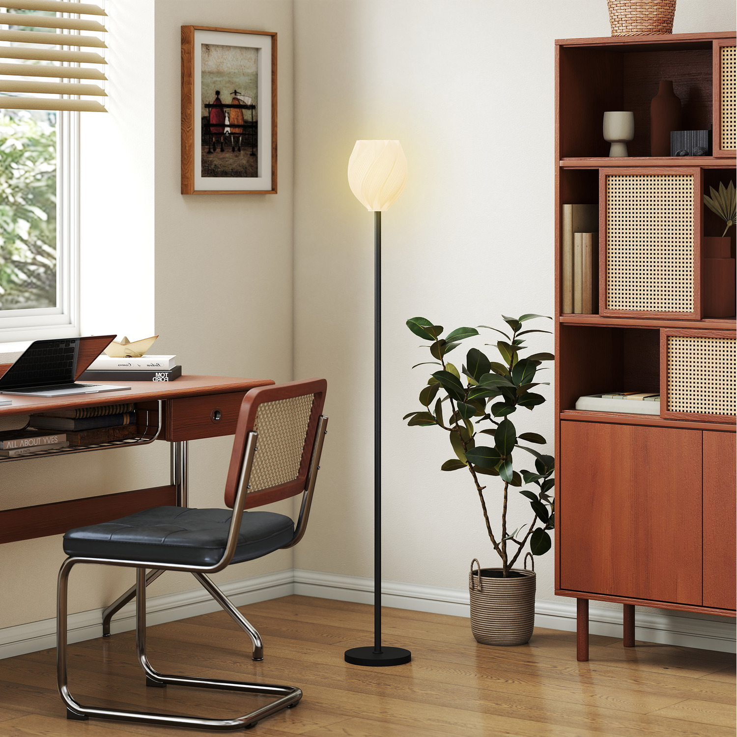 Image of HOMCOM 3D Printed Floor Lamp with&hellip;