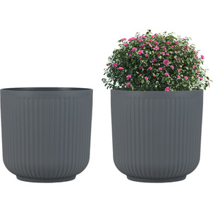 Round Plastic Planters Set of 2