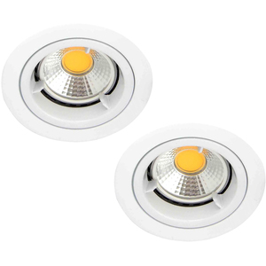 White / 13.5cm 2 Pack of Fixed Recessed Fire Rated IP20 Downlights shot 10029099