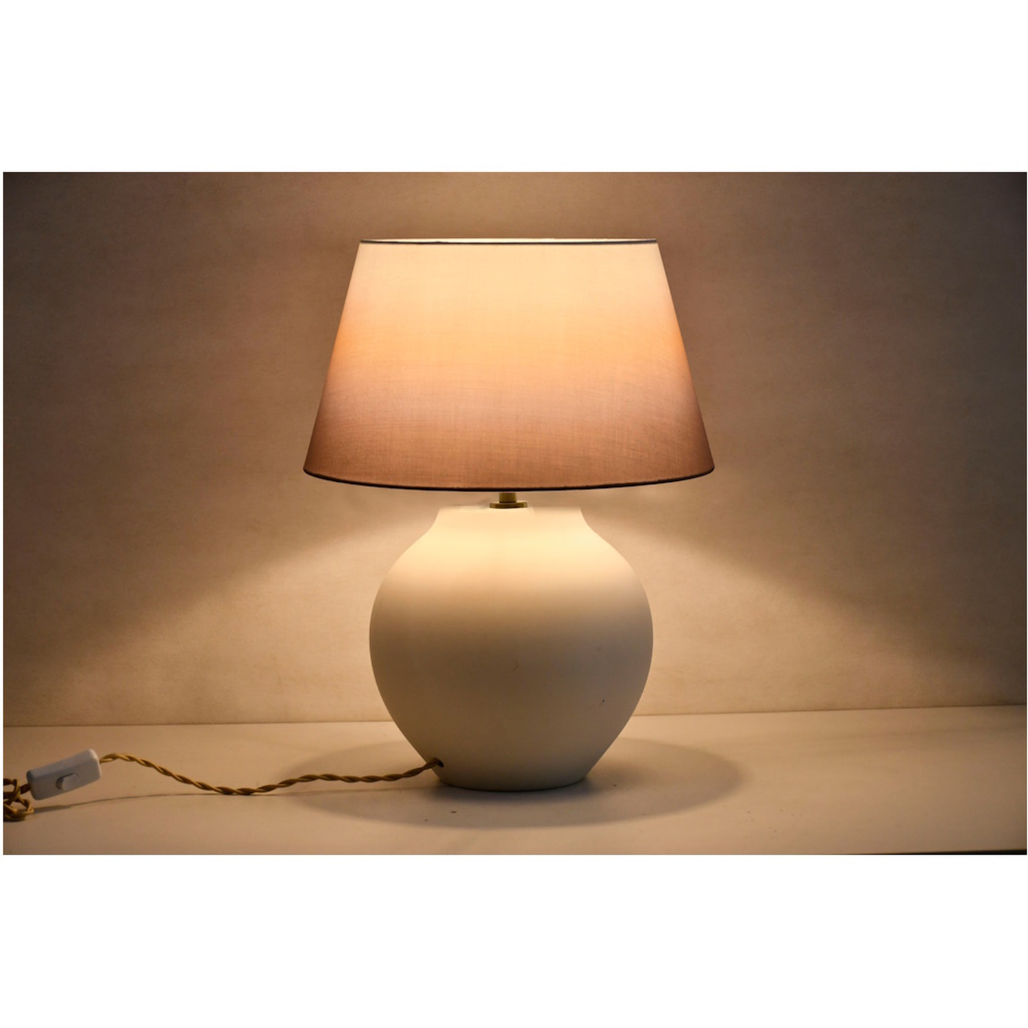 Ashton Table Lamp With Light Shade Cream - White