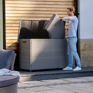 Large Outdoor Rattan Cushion Storage Box with LiftUp Lid