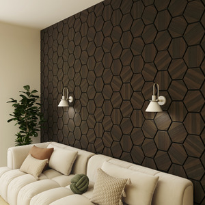 2 Pack Smoked Oak Hexagonal Acoustic Wall Panel