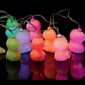 Dinosaur String Lights Multicolour LED Lights Battery Operated 2m