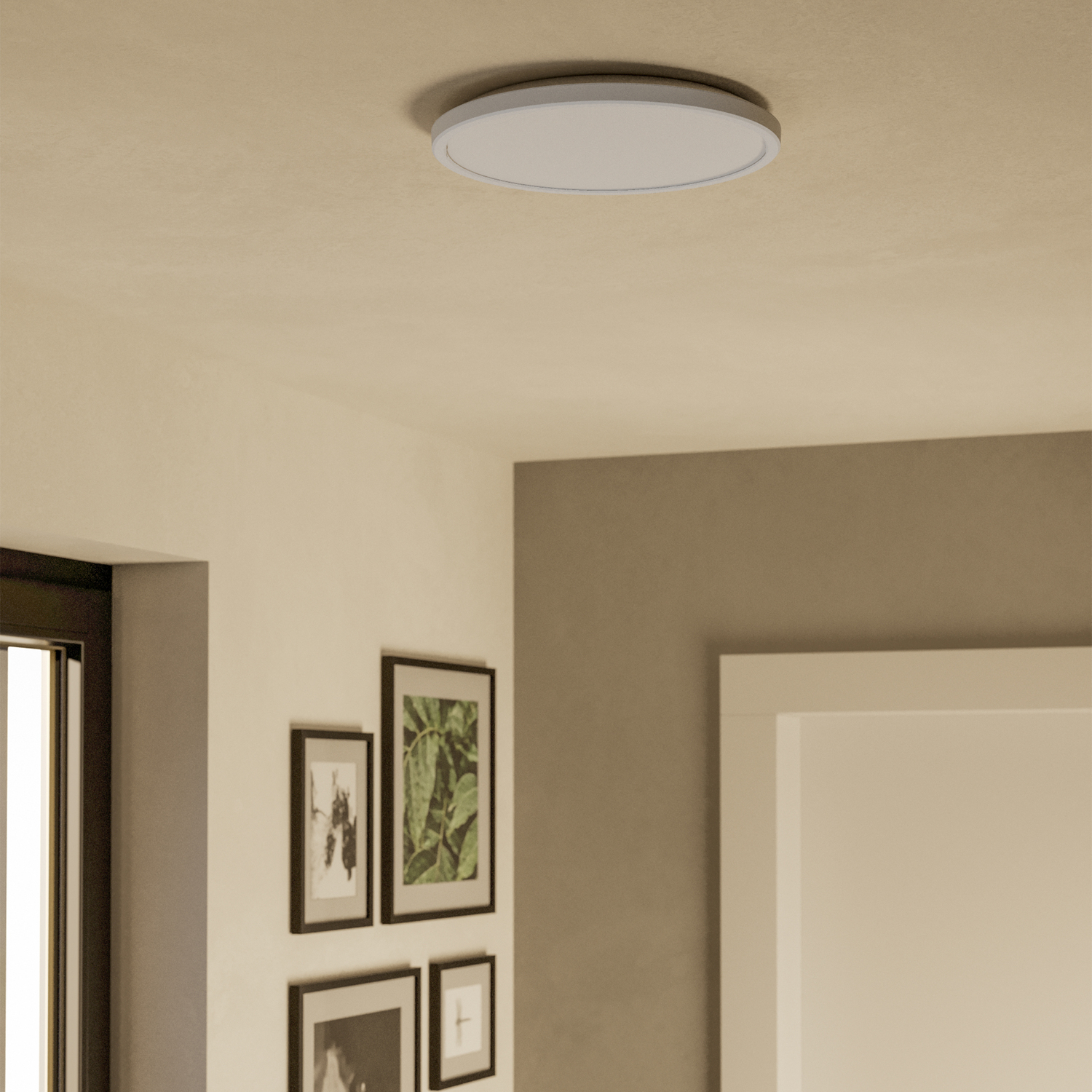 Eglo Rovito-z Round White Plastic Smart Colour Changing Led Ceiling Light 30cm - White