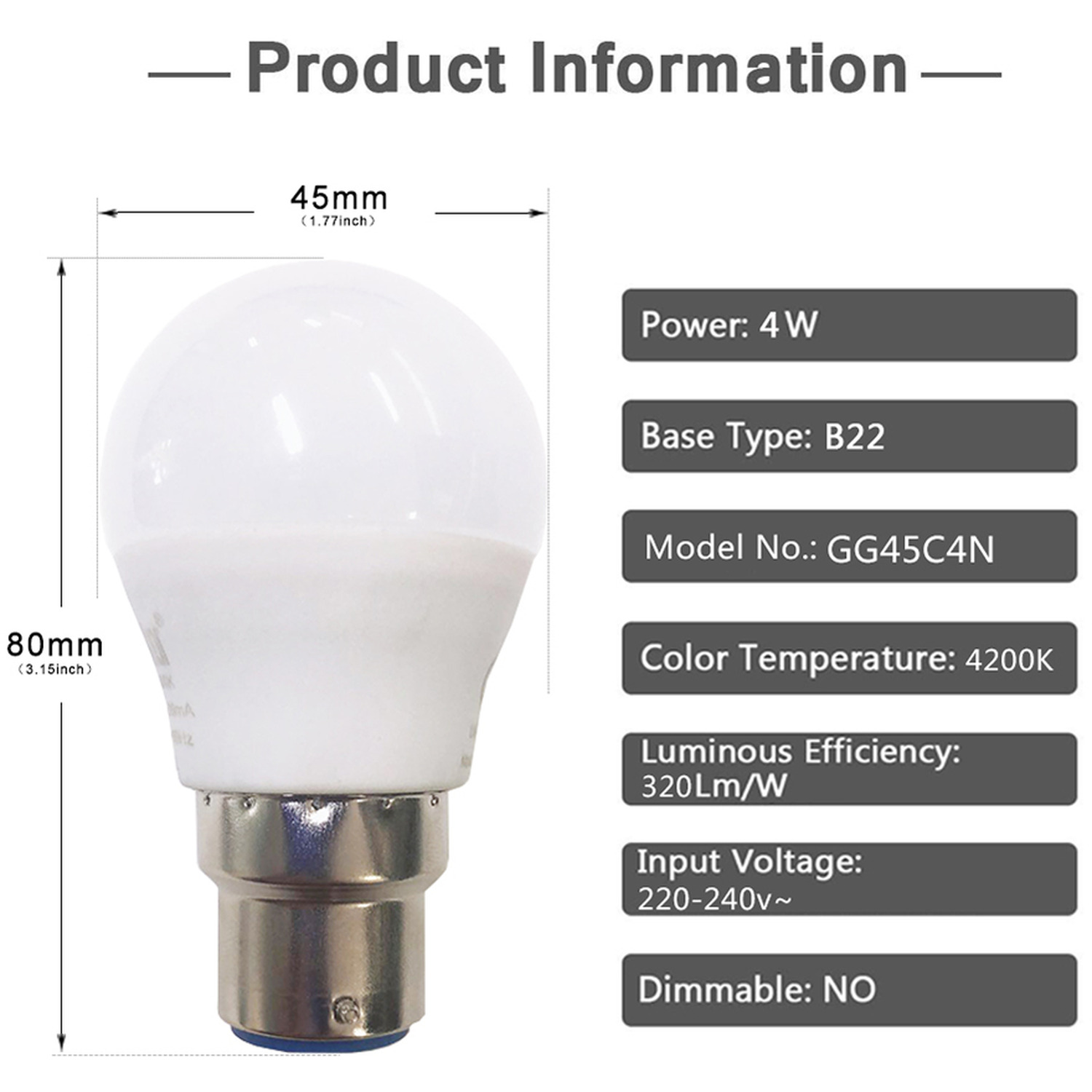 LED 4W Light Bulbs Warm Natural Day White Lighting