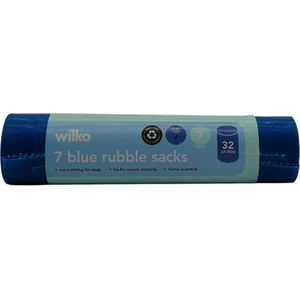 Pack of 7 Flat Top Rubble Sacks 32L