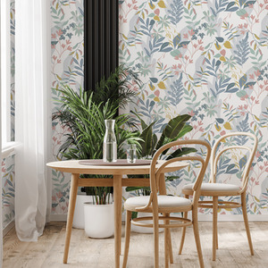Fresco Inky Tropical Leaf Wallpaper