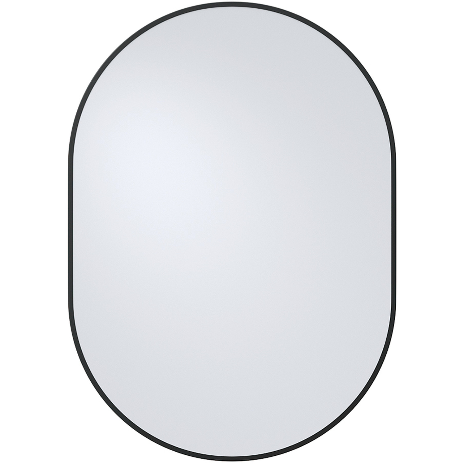 Image of Oval Wall Hanging Mirror - Black