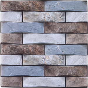 10-Pack 3D Self-Adhesive Faux-Tile Wall Stickers