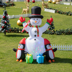 Lifeideas LED Snowman and Penguins Christmas Inflatable