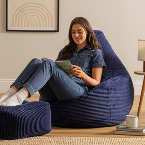 icon Dalton Gaming Bean Bag Chair and Footstool, Corduroy
