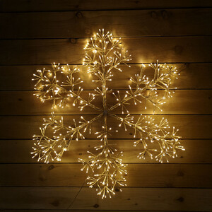 Premier 90cm Gold Starburst Snowflake Wall Window Decoration