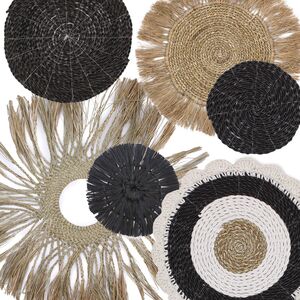 Set of Six Natural Wall Art AbuAbu Collection MultiColor