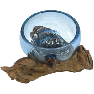 Molten Glass Mini Bowl on Wood