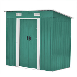 Dark Green Breeins 4x6FT Metal Garden Storage Shed with Sliding Door and Vents shot 12184469