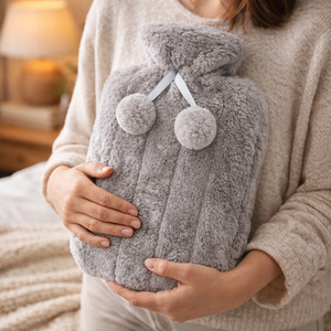 Hot Water Bottle With Fluffy Cover
