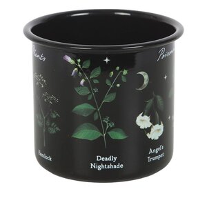 Poisonous Plants Enamel Mug Gothic Dark Botanical Coffee Cup