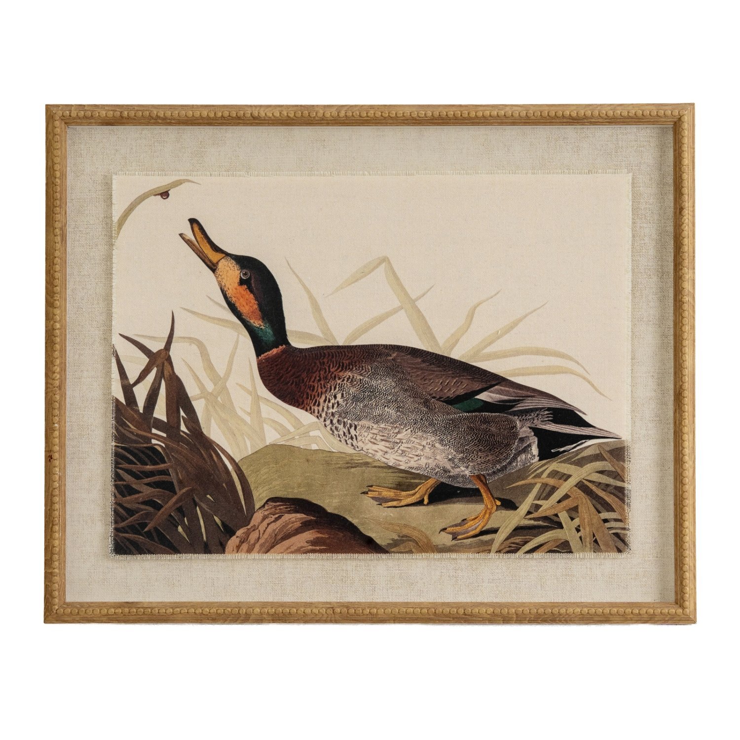 Image of Flora Fauna Duck on Linen with&hellip;