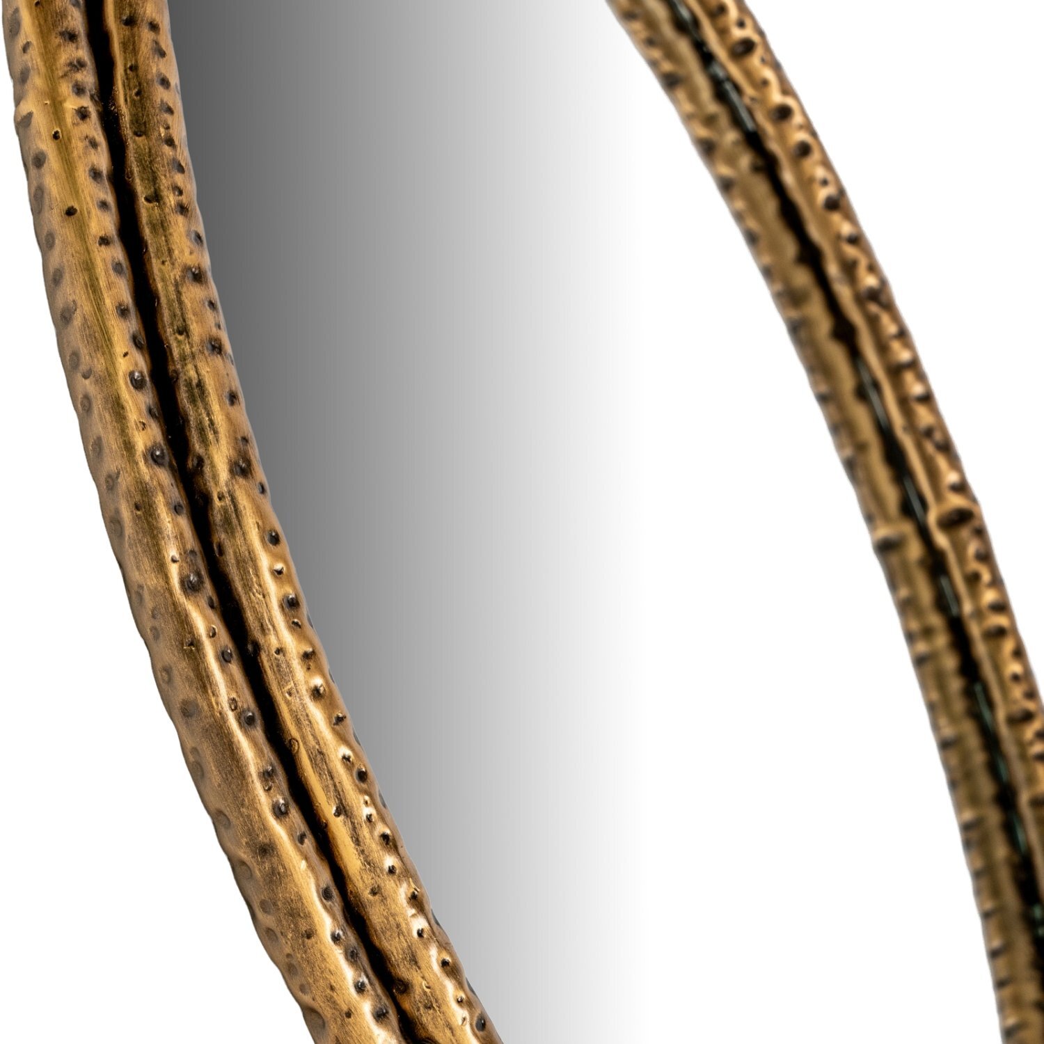 Nahla Medium Mirror With Dimpled Frame Stylish Wall Decor - Gold