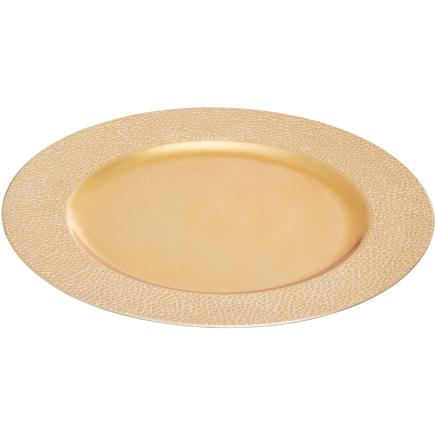 Dia Gold Finish Pebble Effect Charger Plate - Gold