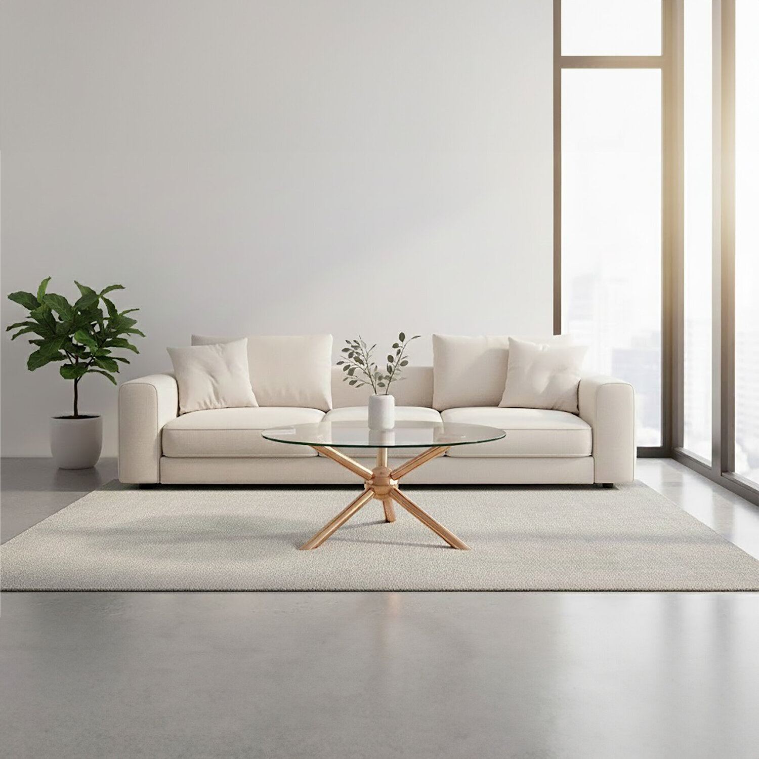 Novo Round Rose Gold Coffee Table - Gold