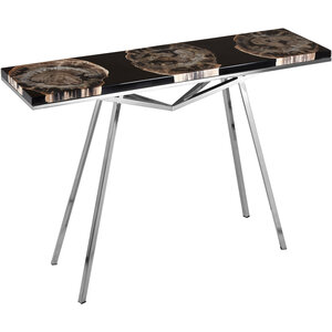 Relic Black Resin And Silver Legs Console Table